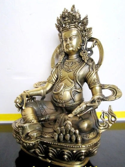 Tibet Bronze Brass 22CM/8.5"inch Auspicious Fortuna Statue Dzambala