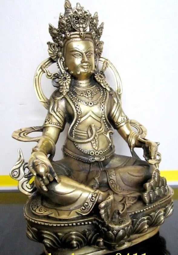 Tibet Bronze Brass 22CM/8.5"inch Auspicious Fortuna Statue Dzambala