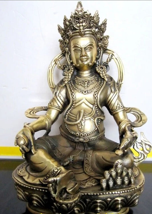 Tibet Bronze Brass 22CM/8.5"inch Auspicious Fortuna Statue Dzambala