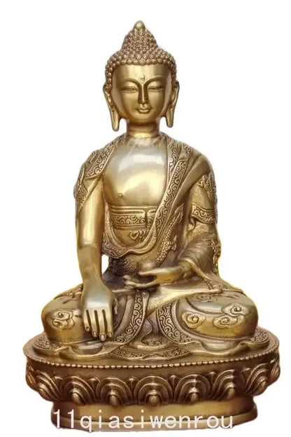 Tibet Buddha Tibet Shakyamuni Perunggu Di Bagian Belakang Ukiran Naga Buddha Patung Kerajinan Logam