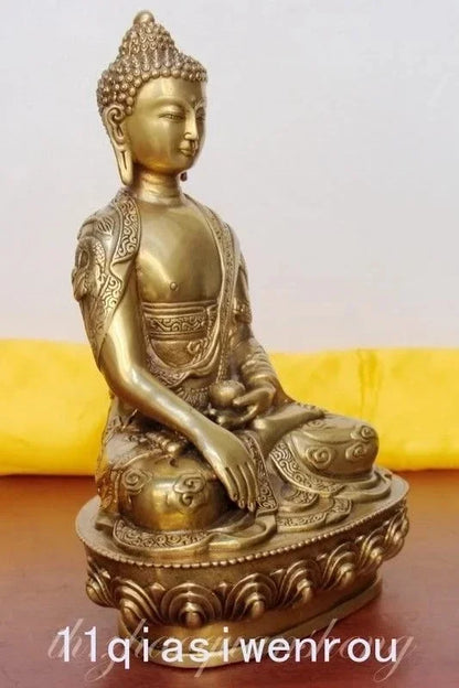 Tibet Buddha Tibet Shakyamuni Perunggu Di Bagian Belakang Ukiran Naga Buddha Patung Kerajinan Logam