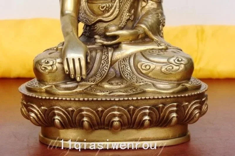 Tibet Buddha Tibet Shakyamuni Perunggu Di Bagian Belakang Ukiran Naga Buddha Patung Kerajinan Logam