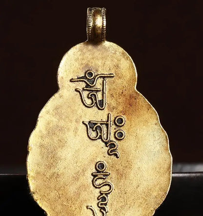 Tibet Buddhism Bronze Turquoise Silver Wenshu Manjushri Guan Yin Pendant Statue