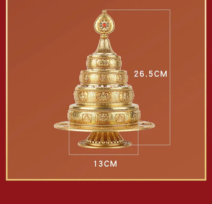 Tibet Buddhism High-grade brass Buddhist worship implement HOME family effective protection Nepal Auspicious Symbol mandala