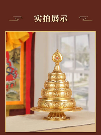 Tibet Buddhism High-grade brass Buddhist worship implement HOME family effective protection Nepal Auspicious Symbol mandala