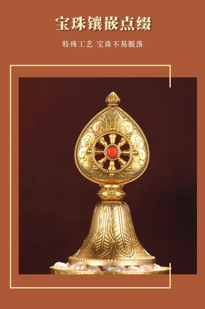 Tibet Buddhism High-grade brass Buddhist worship implement HOME family effective protection Nepal Auspicious Symbol mandala