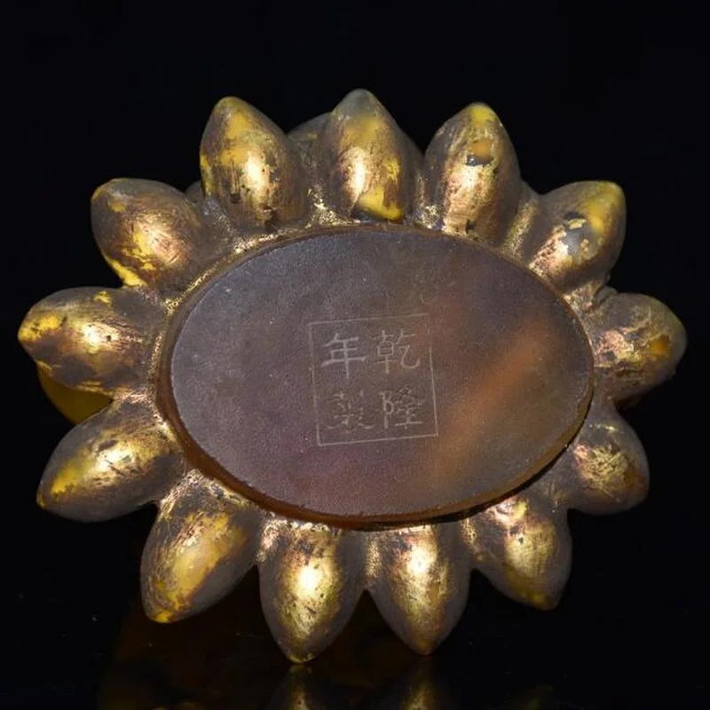 Tibet Buddhism Yellow Liuli Glaze Glass Handmade Kwan Yin Bodhisattva Buddha Statue