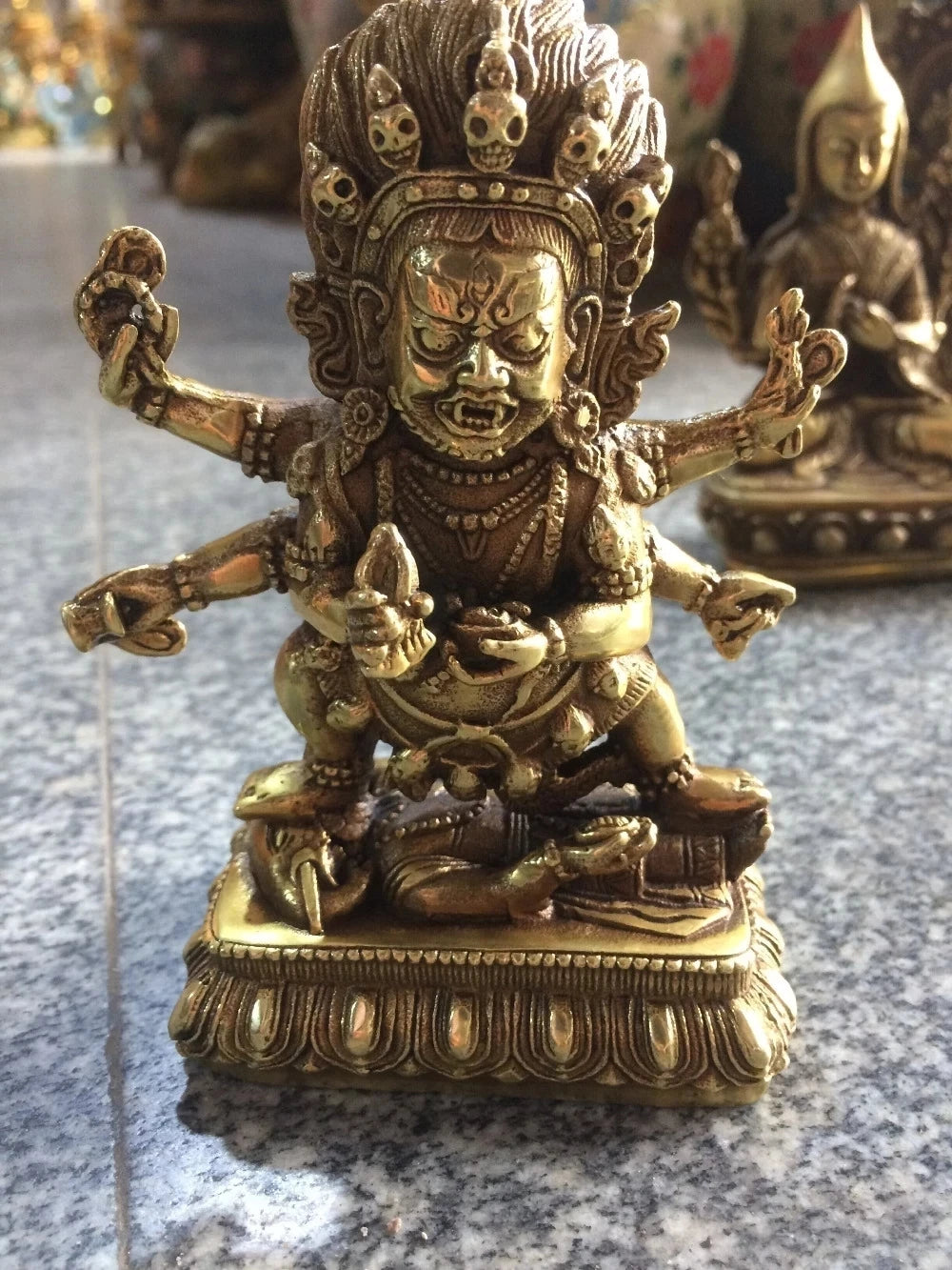 Tibet Copper Buddhist Mahakala dharma king kong buddha statue,Free Shipping Home decoration metal crafts