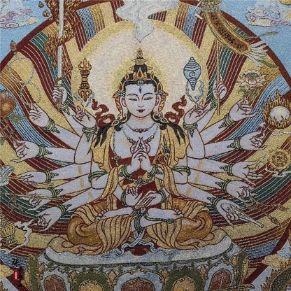 Tibet Nepal Thangka portrait brocade painting silk religion Thangka embroidery figure Qianshou Guanyin 8