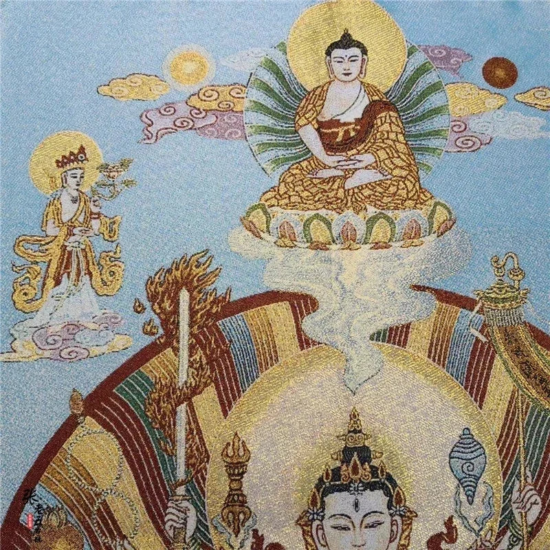 Tibet Nepal Thangka portrait brocade painting silk religion Thangka embroidery figure Qianshou Guanyin 8