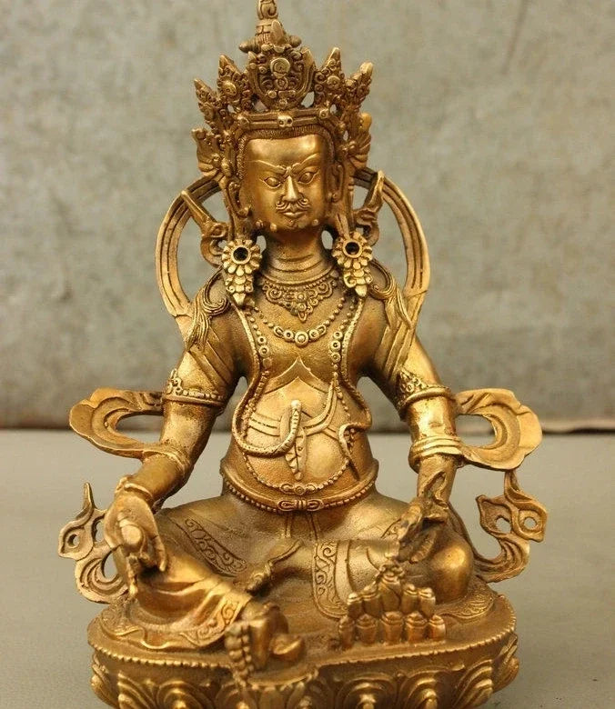 Tibet Perunggu Tibet Emas Tembaga Buddhisme Kuning Jambhala Buddha Patung Mouse