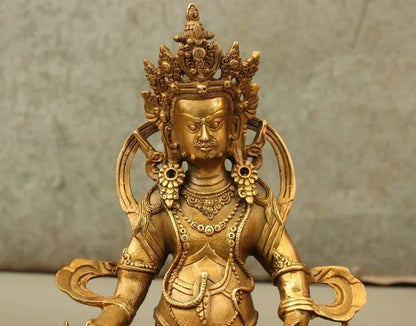 Tibet Perunggu Tibet Emas Tembaga Buddhisme Kuning Jambhala Buddha Patung Mouse
