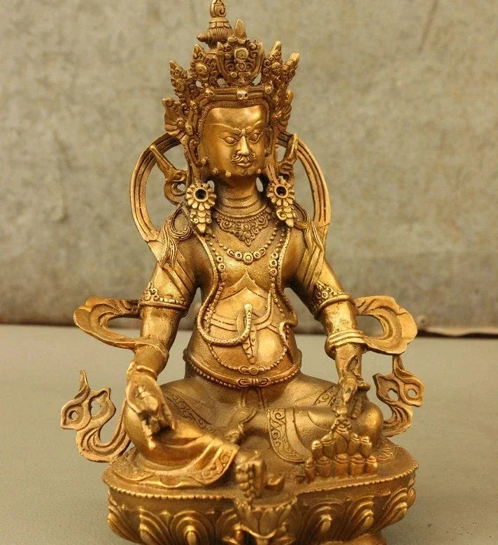 Tibet Perunggu Tibet Emas Tembaga Buddhisme Kuning Jambhala Buddha Patung Mouse