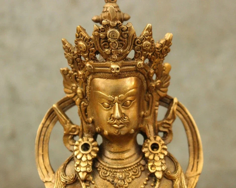 Tibet Perunggu Tibet Emas Tembaga Buddhisme Kuning Jambhala Buddha Patung Mouse