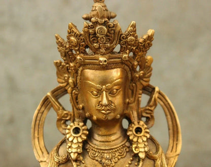 Tibet Perunggu Tibet Emas Tembaga Buddhisme Kuning Jambhala Buddha Patung Mouse