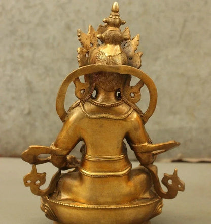Tibet Perunggu Tibet Emas Tembaga Buddhisme Kuning Jambhala Buddha Patung Mouse