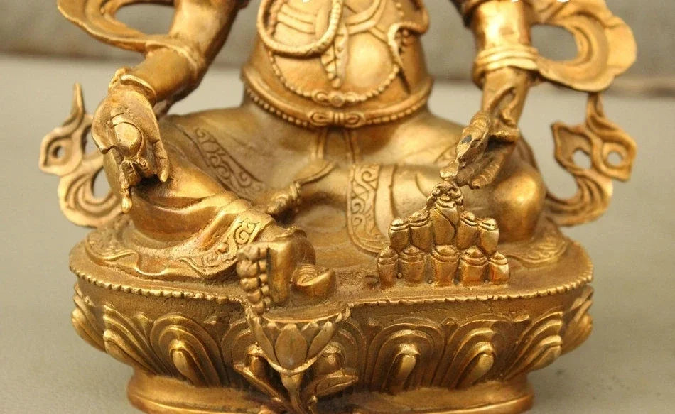 Tibet Perunggu Tibet Emas Tembaga Buddhisme Kuning Jambhala Buddha Patung Mouse
