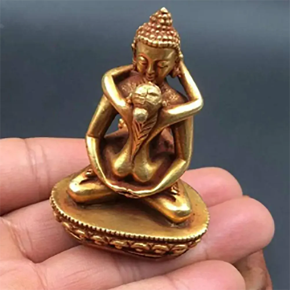 Tibet bronze Gilt Buddhism lotus Vajrabhairava Phurpa Vajra Yab-Yum Budda statue