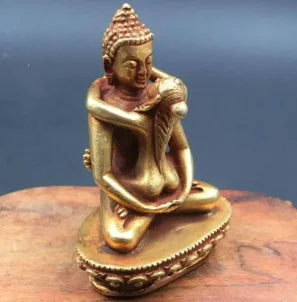 Tibet bronze Gilt Buddhism lotus Vajrabhairava Phurpa Vajra Yab-Yum Budda statue