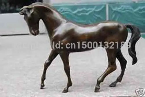 Tibet bronze statue collectable BRONZE CARVEN HORSE STATUE 22cm