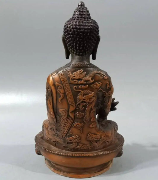 Tibetan Brass Buddhism Bodhisattva Medicine Buddha Statue