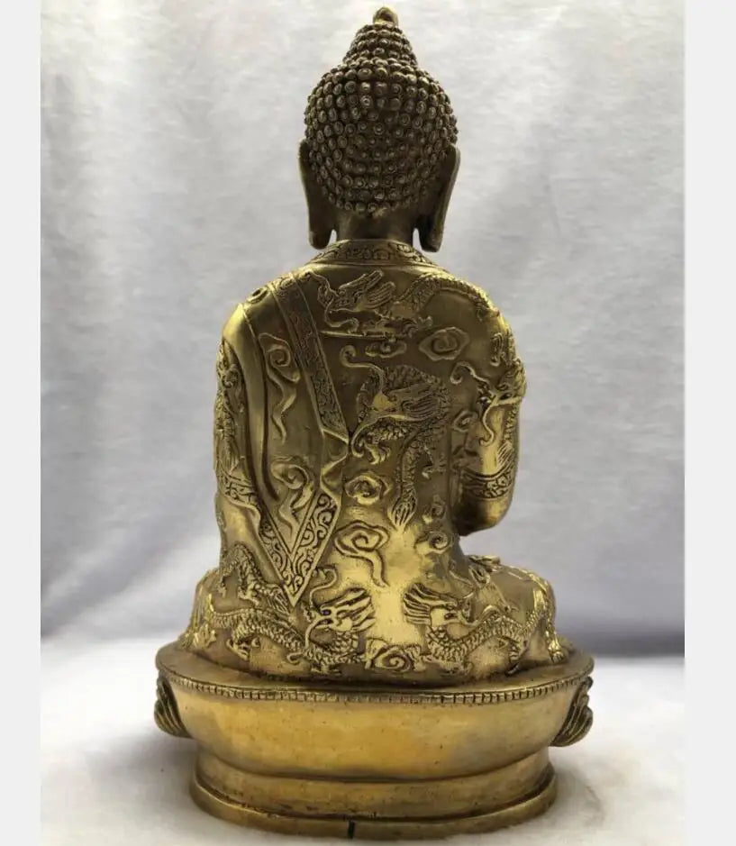 Tibetan Brass Buddhism Bodhisattva Sakyamuni Buddha Statue