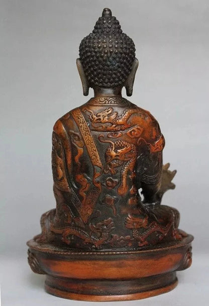 Tibetan Brass Buddhism Bodhisattva Sakyamuni Buddha Statue