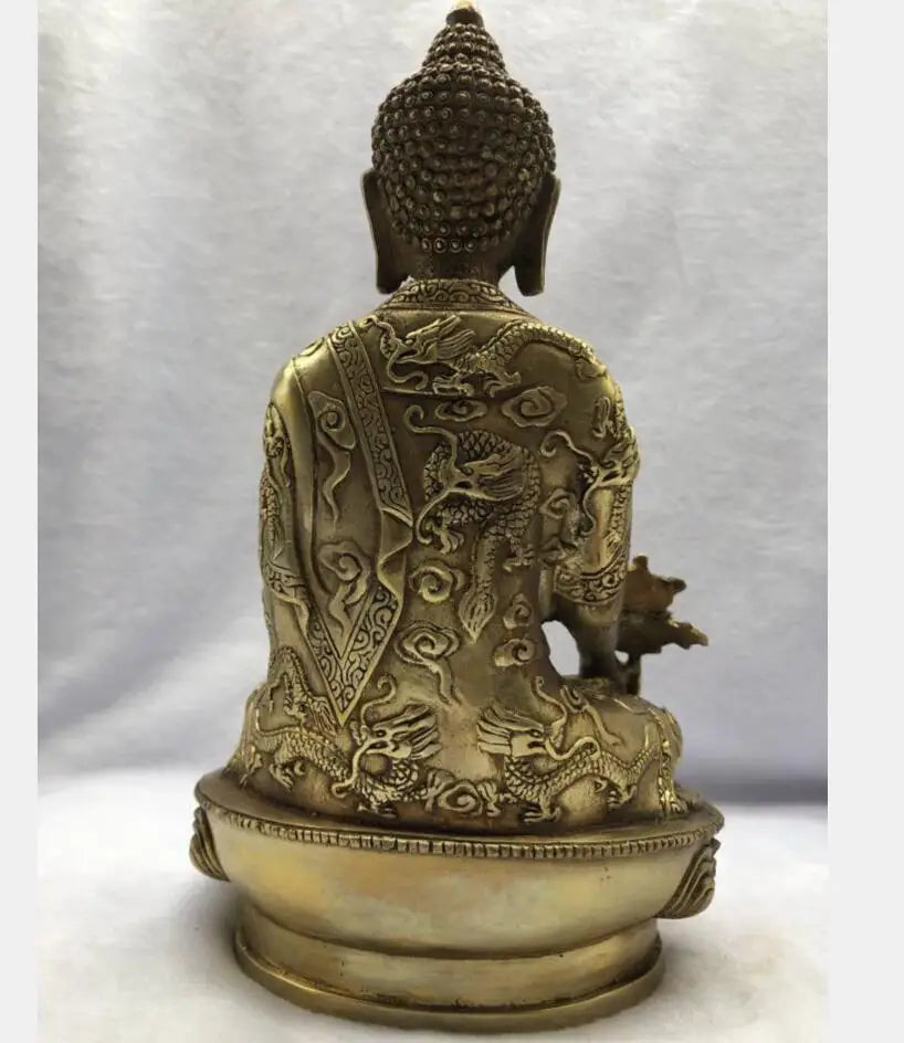 Tibetan Brass Buddhism Bodhisattva Sakyamuni Buddha Statue