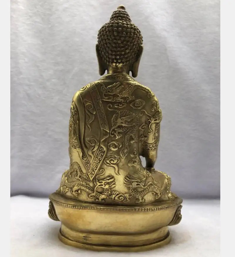 Tibetan Brass Buddhism Bodhisattva Sakyamuni Buddha Statue