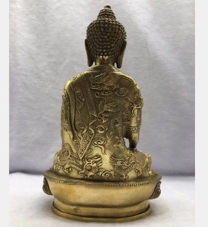 Tibetan Brass Buddhism Bodhisattva Sakyamuni Buddha Statue
