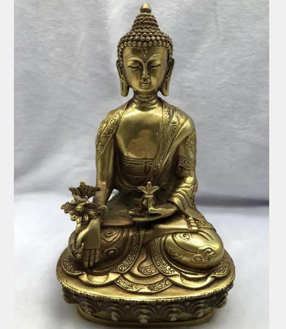 Tibetan Brass Buddhism Bodhisattva Sakyamuni Buddha Statue
