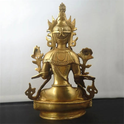 Tibetan Buddhism Copper Green Tara God Godness Kwan-yin Buddha Statue