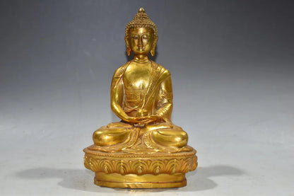 Tibetan Buddhism Handmade Buddha Statue Brass Shakya Muni