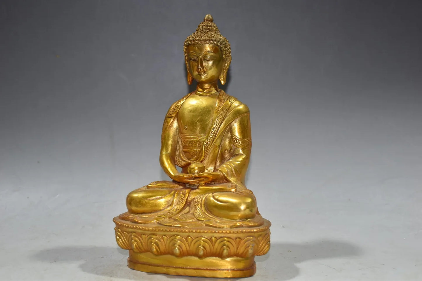 Tibetan Buddhism Handmade Buddha Statue Brass Shakya Muni