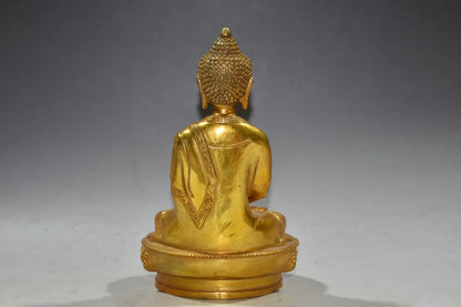 Tibetan Buddhism Handmade Buddha Statue Brass Shakya Muni