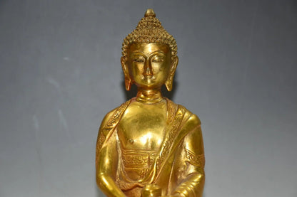 Tibetan Buddhism Handmade Buddha Statue Brass Shakya Muni
