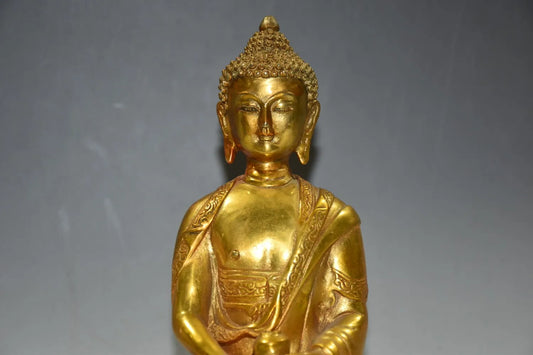 Tibetan Buddhism Handmade Buddha Statue Brass Shakya Muni