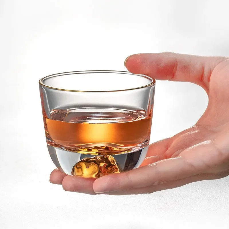 Tibetan Gold Tea Cup Glass Cups Handmade Creative Japanese Style Gilt Edged Bubble Drinkware Kitchen Dining Bar Home Garden