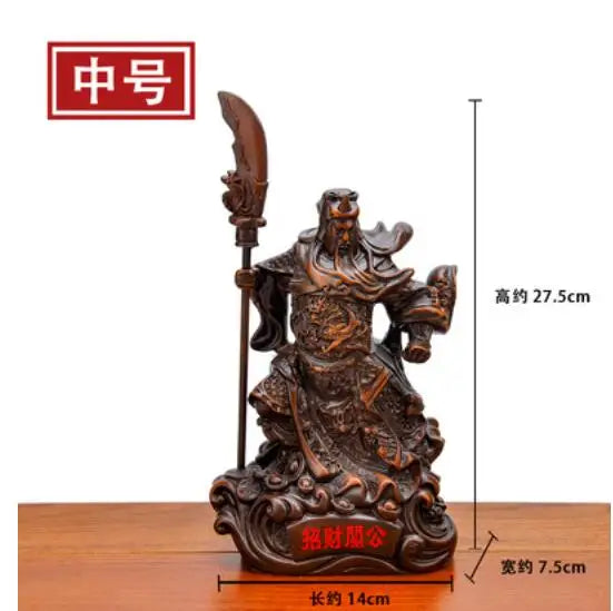 Tibetan Red Nine Dragon Guan Gong Guan Yu warrior Buddha Statue