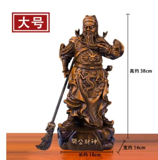 Tibetan Red Nine Dragon Guan Gong Guan Yu warrior Buddha Statue