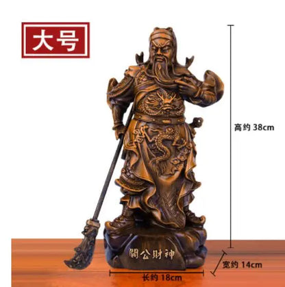 Tibetan Red Nine Dragon Guan Gong Guan Yu warrior Buddha Statue
