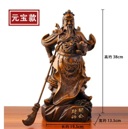 Tibetan Red Nine Dragon Guan Gong Guan Yu warrior Buddha Statue