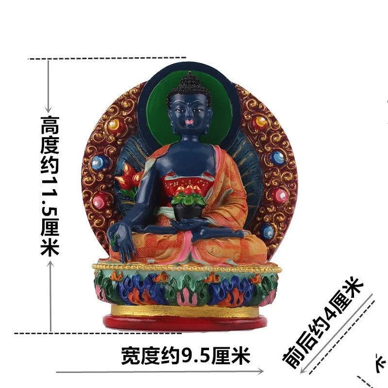 Tibetan painted small Buddha statue Sakyamuni Buddha Amitabha Pharmacist Buddha Guanyin Manjushri Bodhisattva Vajrasattva Buddha