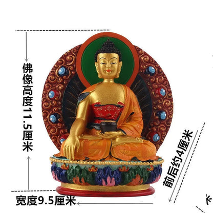 Tibetan painted small Buddha statue Sakyamuni Buddha Amitabha Pharmacist Buddha Guanyin Manjushri Bodhisattva Vajrasattva Buddha