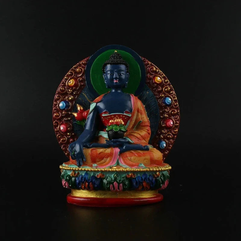 Tibetan painted small Buddha statue Sakyamuni Buddha Amitabha Pharmacist Buddha Guanyin Manjushri Bodhisattva Vajrasattva Buddha