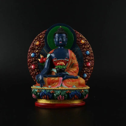 Tibetan painted small Buddha statue Sakyamuni Buddha Amitabha Pharmacist Buddha Guanyin Manjushri Bodhisattva Vajrasattva Buddha