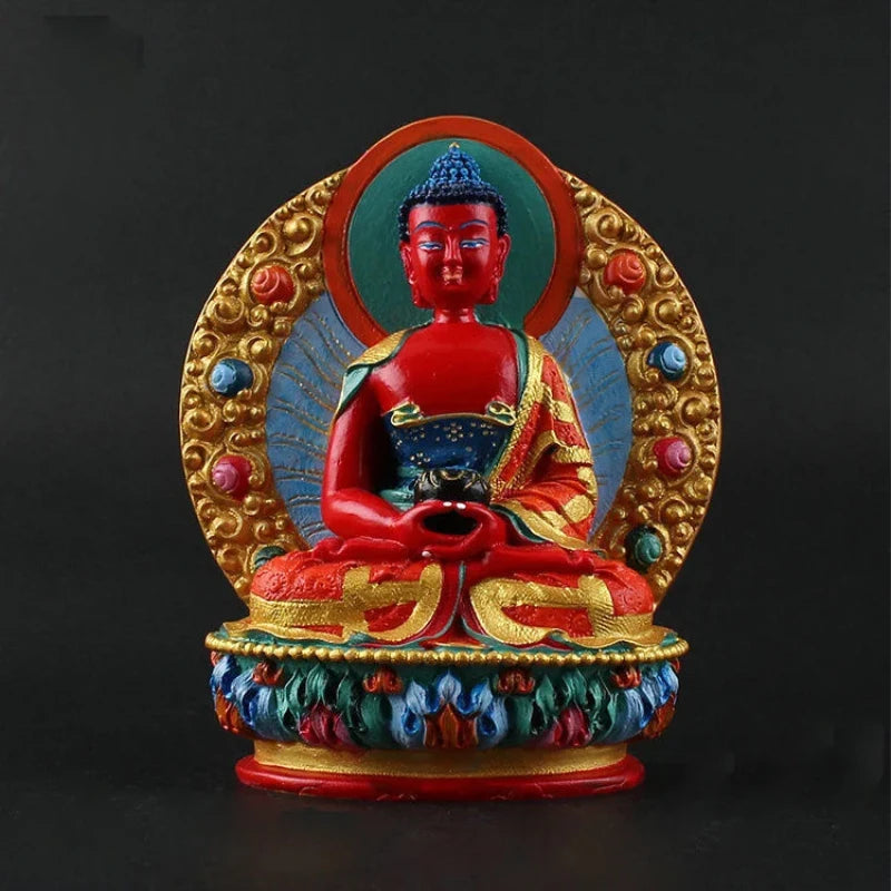 Tibetan painted small Buddha statue Sakyamuni Buddha Amitabha Pharmacist Buddha Guanyin Manjushri Bodhisattva Vajrasattva Buddha