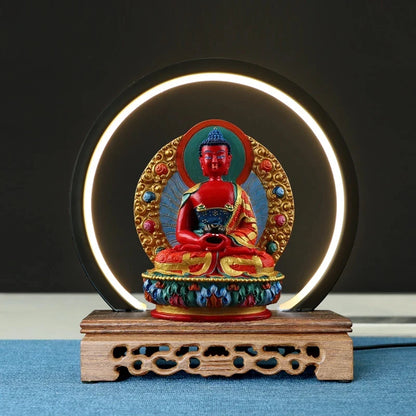Tibetan painted small Buddha statue Sakyamuni Buddha Amitabha Pharmacist Buddha Guanyin Manjushri Bodhisattva Vajrasattva Buddha