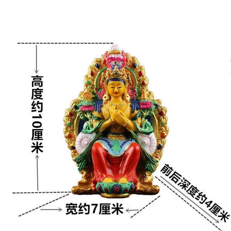 Tibetan painted small Buddha statue Sakyamuni Buddha Amitabha Pharmacist Buddha Guanyin Manjushri Bodhisattva Vajrasattva Buddha