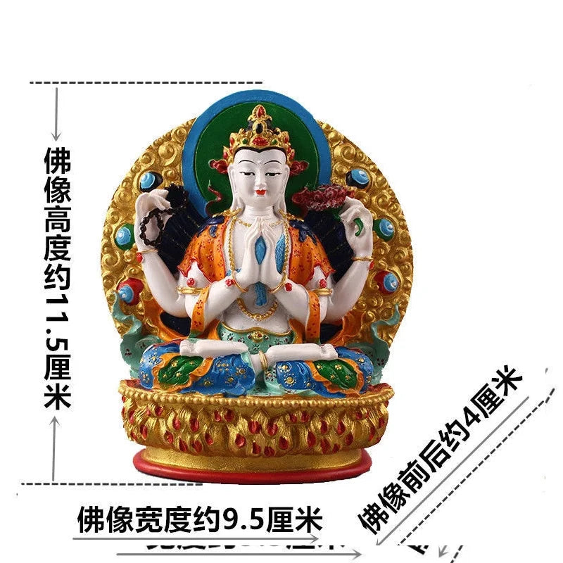 Tibetan painted small Buddha statue Sakyamuni Buddha Amitabha Pharmacist Buddha Guanyin Manjushri Bodhisattva Vajrasattva Buddha